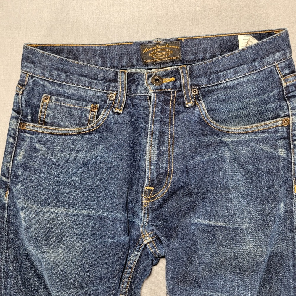 CC Filson Jeans Mens 28×27 Blue Indigo Outdoor Made In USA Denim (Tagged 28/33) - Picture 2 of 14